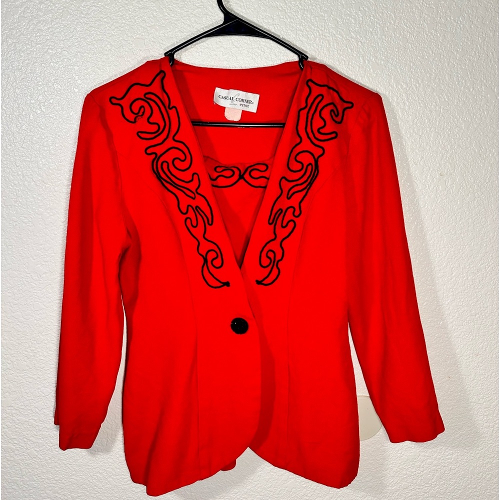 Vintage red blazer size 6 casual corner